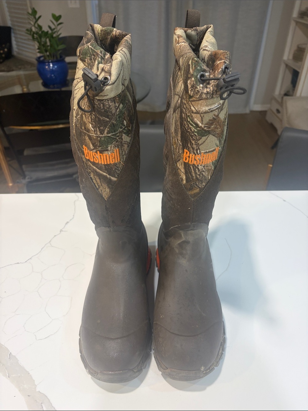 Bushnell Men's Camo Brown Waterproof Hunting Boots - Brown/Orange Logo